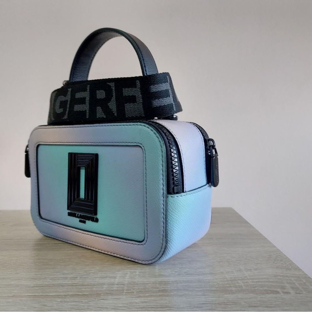 NWT Karl Lagerfeld Ombre Simone Crossbody Camara Bag, Guitar Strap and Dustbag - Picture 6 of 10